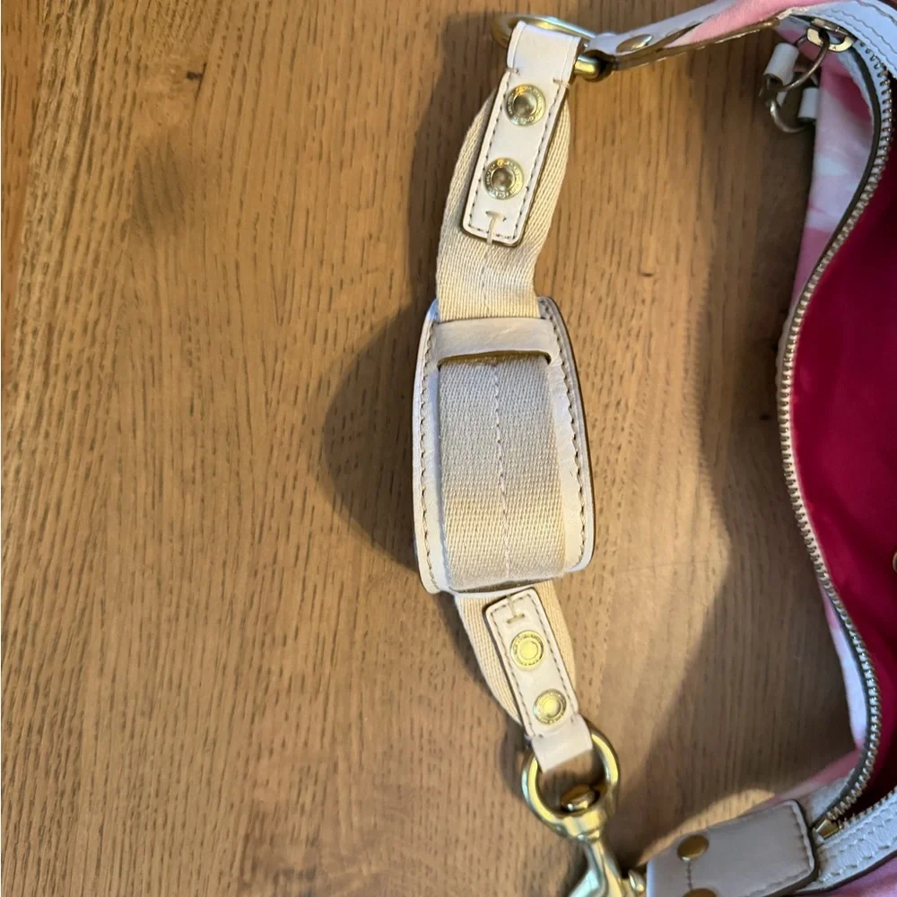 Vintage Coach Hamptons Pink Floral Shoulder Bag | Y2K Coach Canvas Handbag - Picture 6 of 6